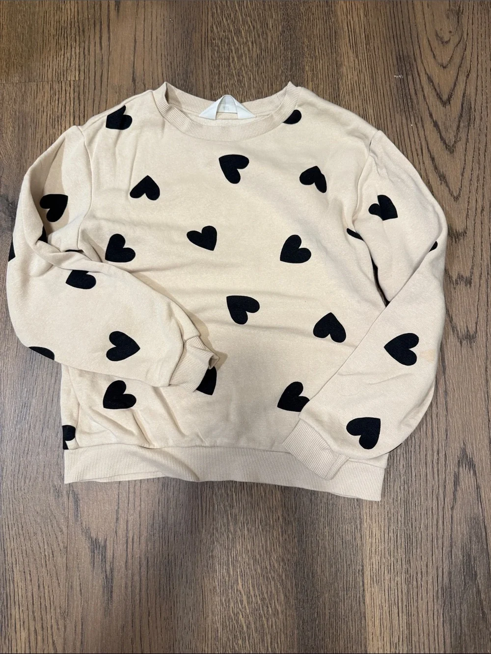 H&M Beige/ black Heart Print matching set
